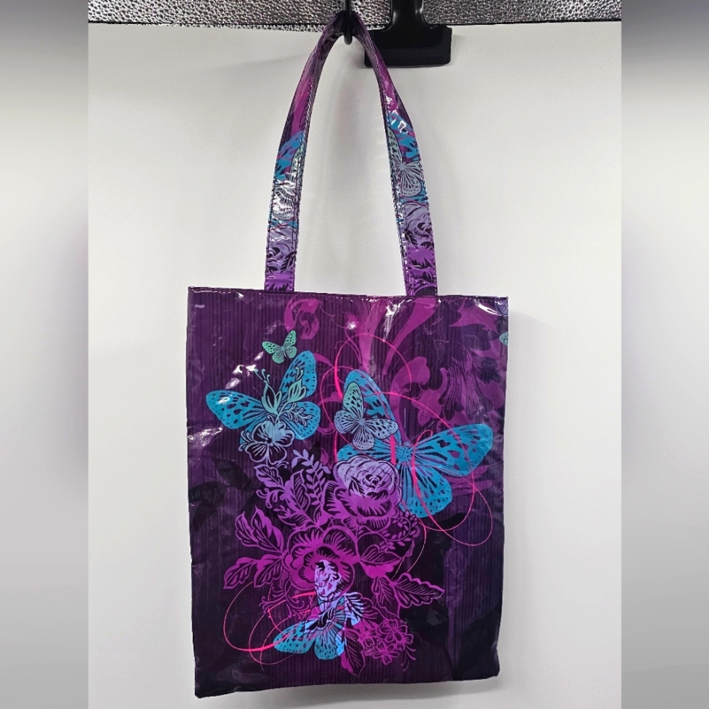 Paperchase Purple Butterfly Vinal Y2K Tote Bag